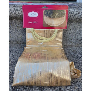 NEW NWT Christmas Tree Skirt Ruffle Gold 48 inch Trim A Home Light Weight